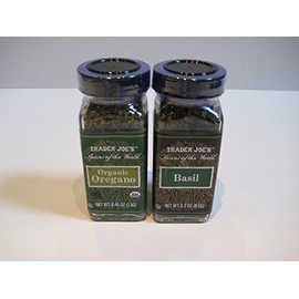 Trader Joe's Spices of the World Organic Oregano .45 Oz & Basil .3 Oz Bundle