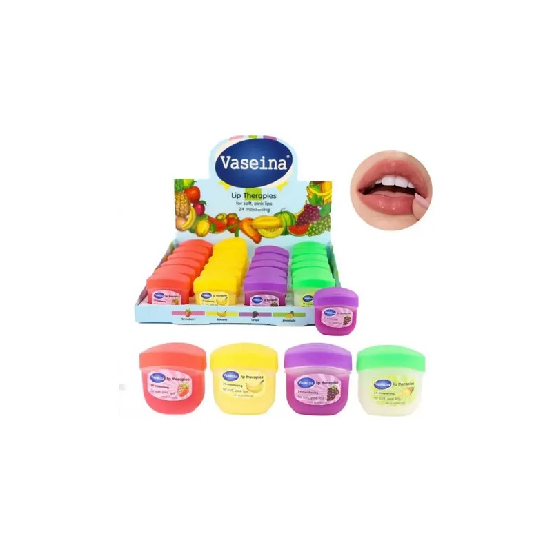 48 Mini Bálsamos Vaseina Para Labios Frutal Hidratante