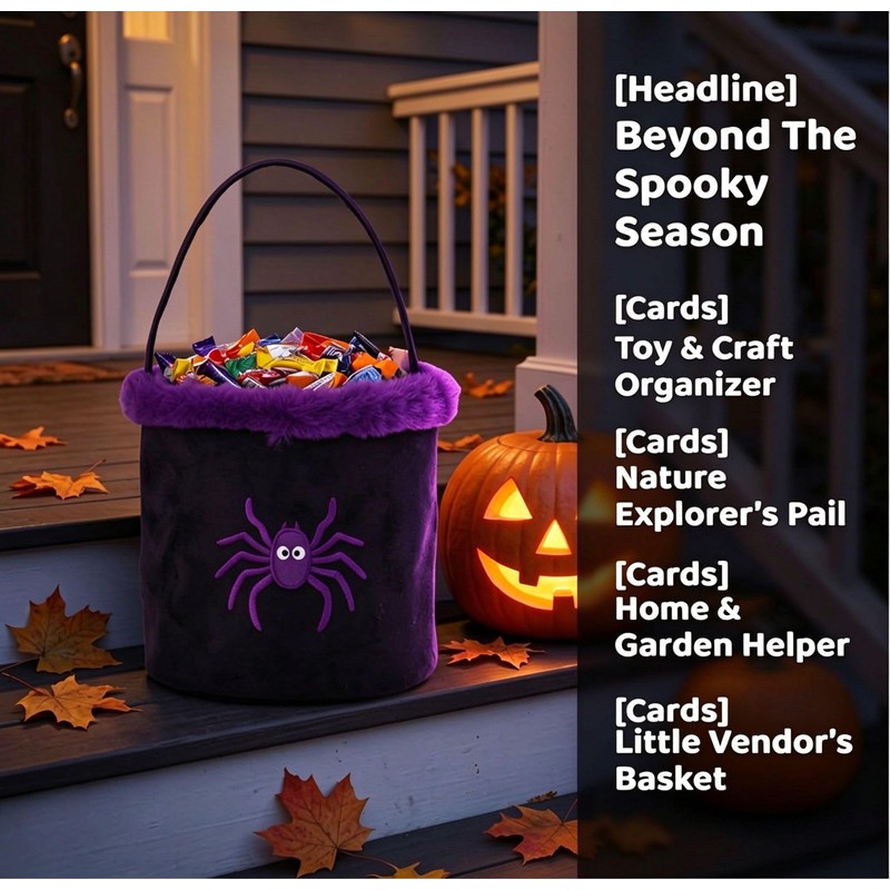 Halloween Trick or Treat Basket, Black
