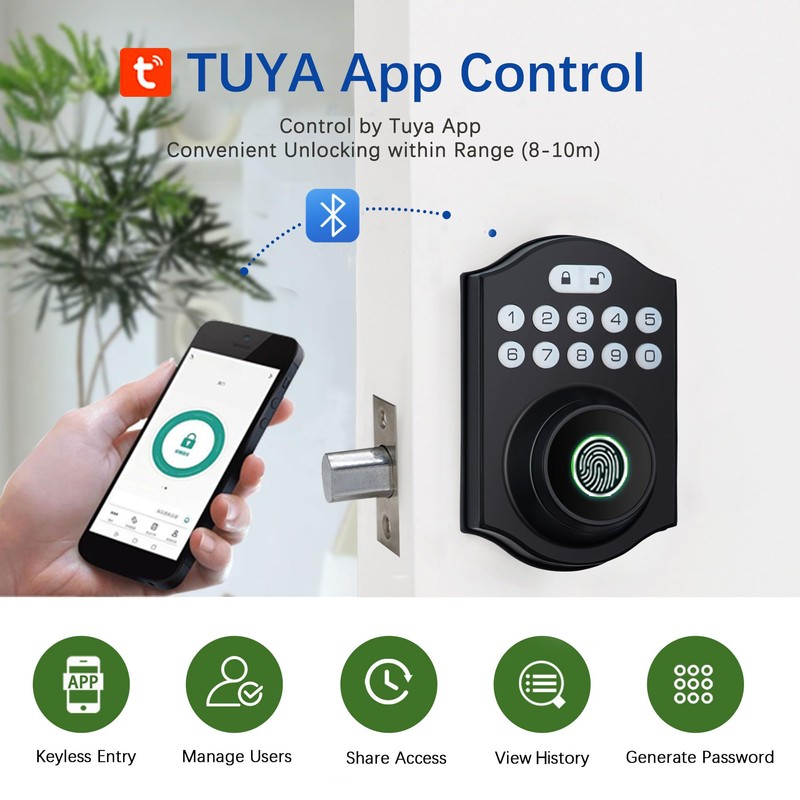 CHEN LCLILICHEN Smart Fingerprint Door Lock, Keyless Entry Deadbolt with