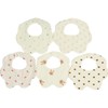 [§&∞&COCO] Baby Bib, Set of 5, 6-ply Gauze, 100% Cotton,