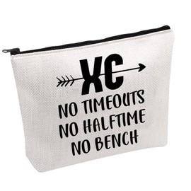 PWHAOO Cross Country Running Lover Gift XC No Timeouts No Halftime No Bench Cosmetic Bag Track Running Gift, No Halftime No Bench B