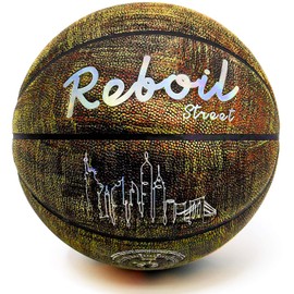 REBOILPHASE Leather Basketball (Size 3~7)- Kids Basketball, Small Basketball, Youth Basketballs, Basketball Gift - Size 4, Golden