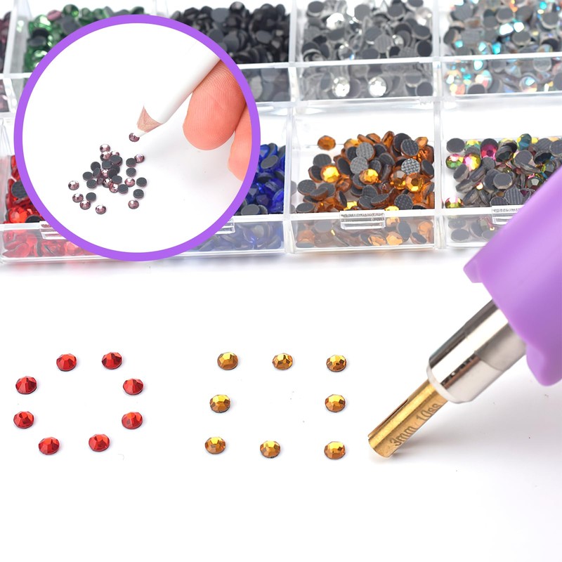 Hotfix Applicator Set with 7 Applicator Tips & Hotfix Rhinestones,