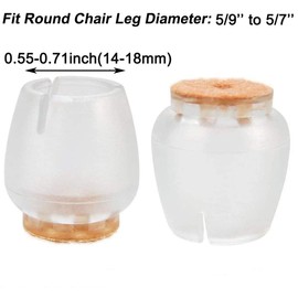 Maydahui 16PCS Round Chair Leg Silicon Floors Protector Anti-Slip Bottom Chair Pads Circular Furniture Table Feet Fit 5/9 to 5/7 Inch（14-18mm）