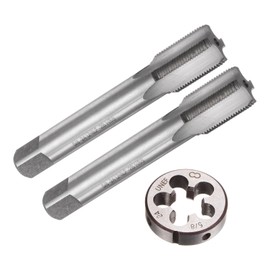 QUARKZMAN 3 Piece Tap and Die Set, 5/8-24 UNEF Taps & Round Die Set, Thread Cutting Tool Set for Nuts, Bolts and Thread Repair