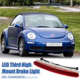 X AUTOHAUX High Level Third Rear Brake Stop Light 1C0945097E for Volkswagen Beetle 1.8L A/T GL Hatchback 1999-2003 Red