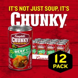 Campbell’s Chunky Healthy Request Soup, Beef Soup with Country Vegetables, 18.8 Oz Can (Case of 12)