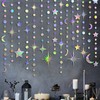 Iridescent Party Decorations Holographic Star Moon Circle Dot Garland Hanging
