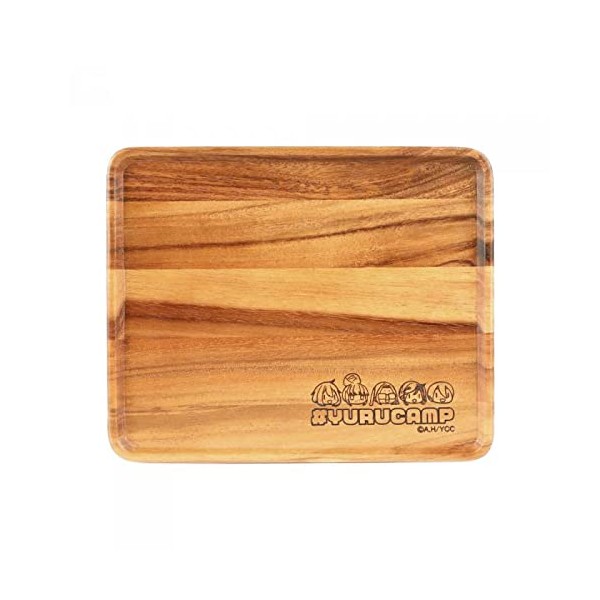 Yurucamp × DRESS Lunch Tray, Natural Acacia Plate, Wooden, Camping, Solo Can, Outdoor, Durable, Dish, Flattering, Convenient, Chara, Collaboration, Rare, Wood Plate, Wooden Tableware, Kitchen Goods, Length 8.7 x Width 10.6 x Height 0.8 inches (22 x 27 x 2 cm)