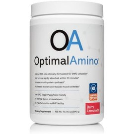 OptimalAmino  La mejor bebida de recuperación prepost entrenamiento, suplemento de aminoácidos esenciales con un 99 de utilización, certificado por