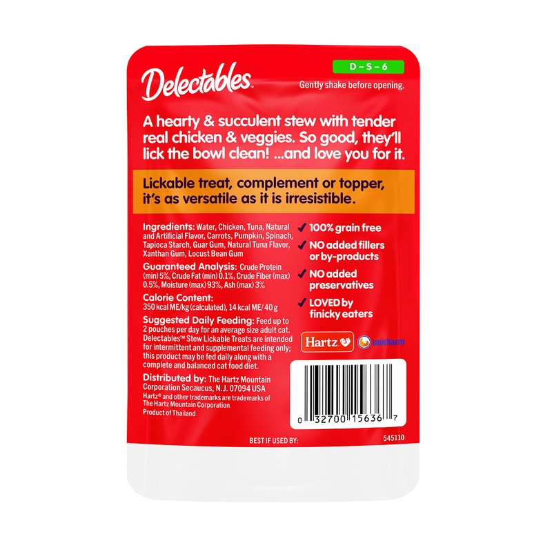 Hartz Delectables Stew Lickable Wet Cat Treats for Adult &