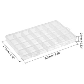 PATIKIL 28 Grids Jewelry Organizer Box, 3 Pack 21mm Clear Plastic Jewelry Boxes Storage Container for Beads Crafts DIY Earrings Pendants Rings, Style 1