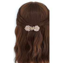 yangzerang Crystal Heart Shaped Spring Hair Clip Rhinestone Crystal French Hair Clips Hair Barrettes Headwear Rhinestone Hair Clip Hairpin Decoration for Women and Girls