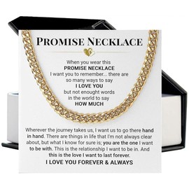 VIRAGIL To My Man Promise Necklace, Cuban Link Necklace For Him, Birthday Gift For Him, Promise Jewelry For Man, To My Boyfriend Anniversary Jewelry For Christmas, Birthday