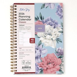 Blue Sky 2026 Weekly and Monthly Planner Calendar, January 2026 - December 2026, 5" x 8", Flexible Cover, Laminated Tabs, Durable Twin Wire Binding, Tula