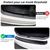 37.4"x2.56" Bumper Guard for Car, Carbon Fiber Leather Guard