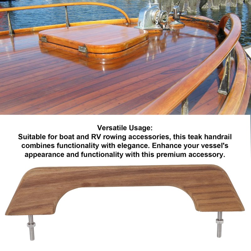 Teak Handrail - Single Loop 12 Inch Boat Grab Handle