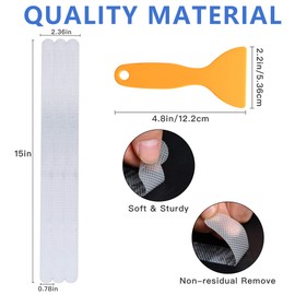 Supkiir Bathtub Non Slip Stickers, 24 PCS Anti Slip Adhesive Shower Treads with Scraper for Bath, Tub, Shower, Pool, Stairs, Ladders, Kitchen, 15’’