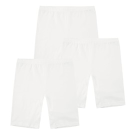 INNERSY Girls' Cotton Cycling Shorts Under Dress for Teenagers 8-16 Years, Pack of 3, 3 White