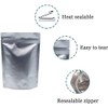 WACCOMT Pack 50 Pieces Silver Pure Mylar Foil Bags Smell