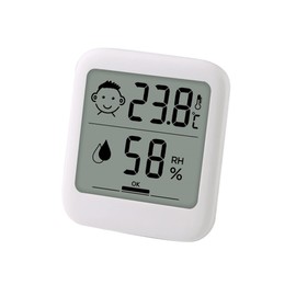 HATUSOKU Digital Thermometer/Hygrometer, Comfort Face Display, Thermometer, Hygrometer, Stand, Magnet, Hanging, Palm Size (Simple, No Watch)