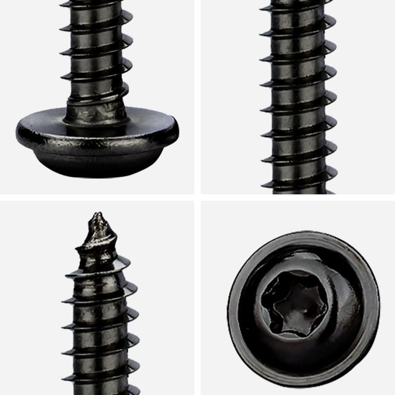 Drenky Wood Screws Torx Black, M4 x 20 mm Tapping