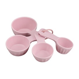 UPware 4-Piece Multi-Purpose Liquid and Dry Melamine Measuring Cups Set, Home Essentials Cooking and Baking Tools, Measuring Cups (Latte Pink)