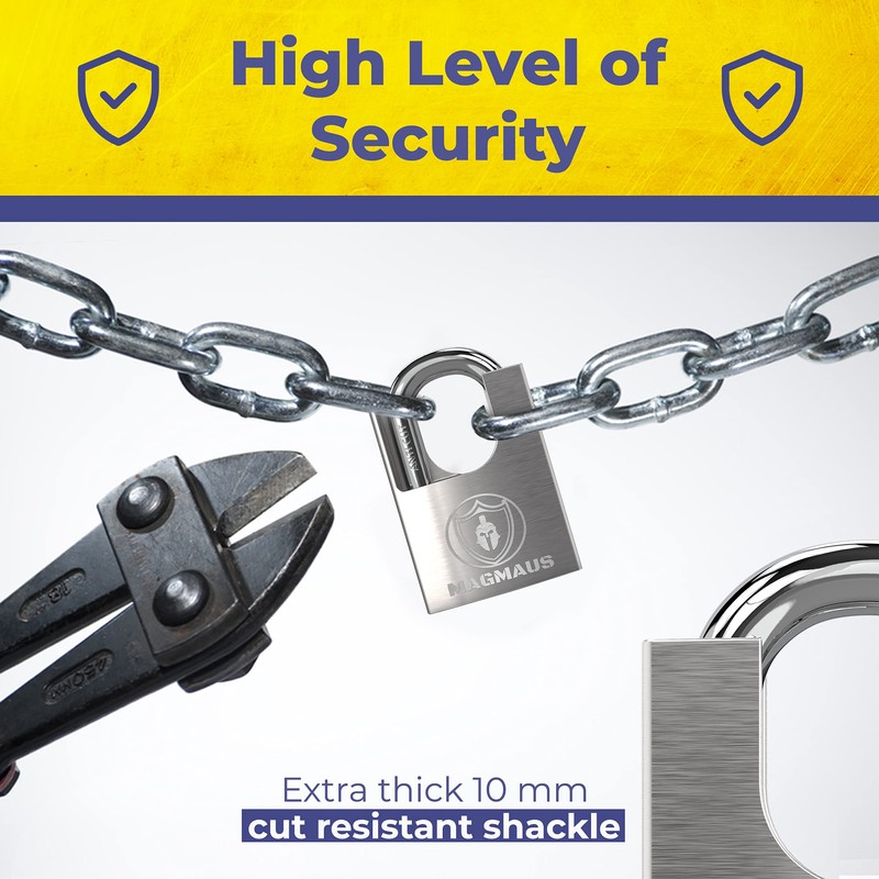 Magmaus® SDL/50 [Never-Rust] Outdoor Padlock Heavy Duty Waterproof - [High