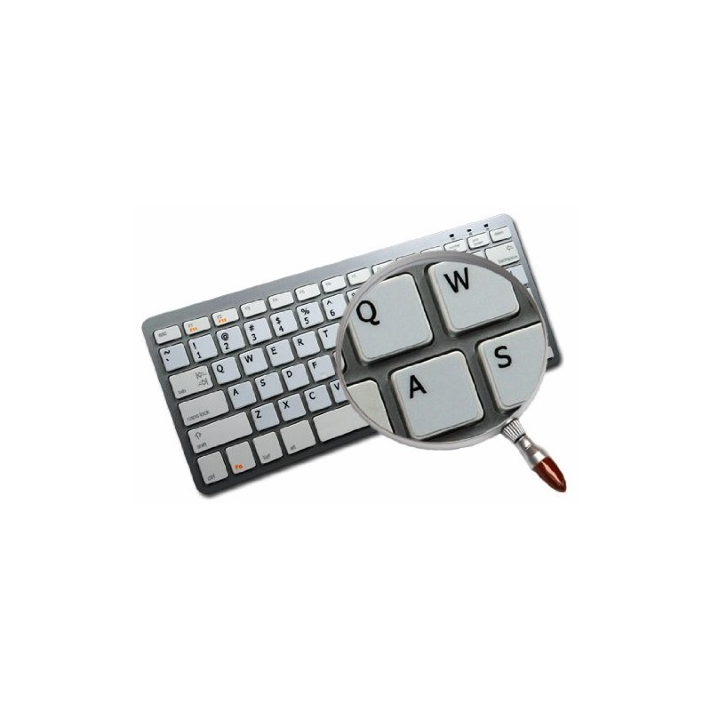 4Keyboard French AZERTY Keyboard Decals White Background (14x14) for Desktop,