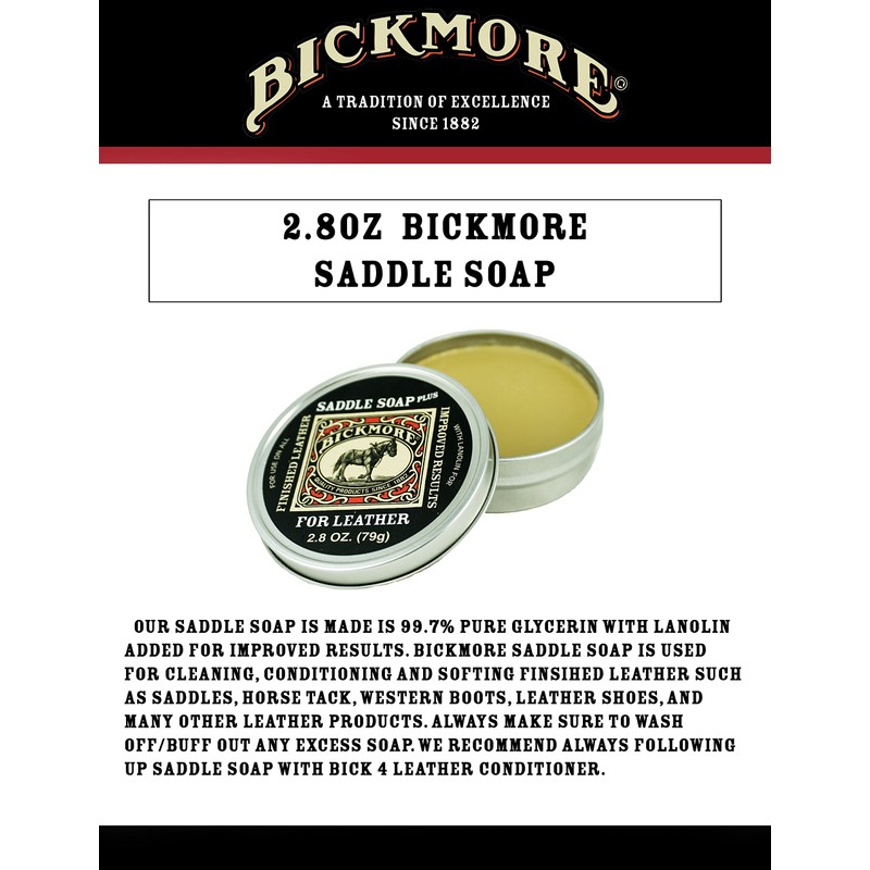 Bickmore Saddle Soap Plus - 2.8oz - Leather Cleaner &