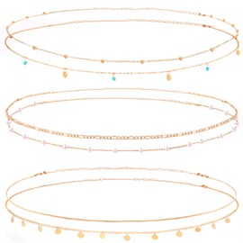 6 Pcs Gold Waist Chain Body Chain Belly Chain Body Jewelry for Women Gold Body Chain Waist Chains for Women Adjustable Bikini Belly Chain Gold Chain Belt