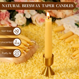16 Pack Natural Beeswax Spell Candles-6in Beeswax Taper Candle-6 Hour Long Burning Short Candle Sticks Smokeless Bees Wax Candles for Home,Chime, Emergency, Meditation, Ritual