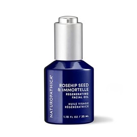 Naturopathica Aceite facial regenerador de semillas de rosa mosqueta e inmortelle, aceite facial diario para líneas finas suavizadas y un brillo saludable, aceite facial ligero para hombres y mujeres,
