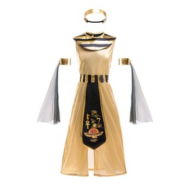 Dressy Daisy Egyptian Goddess Queen Cleopatra Princess Dress Up Costume with Accessories for Girls Size 10-12, Gold