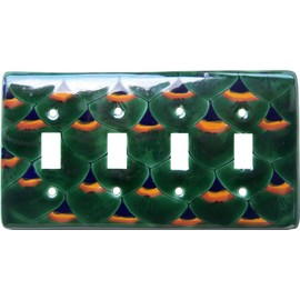 Peacock Talavera Quadruple Toggle Switch Plate