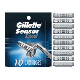 Gillette Sensor Excel Men's Razor Blade Refills, 10 Count