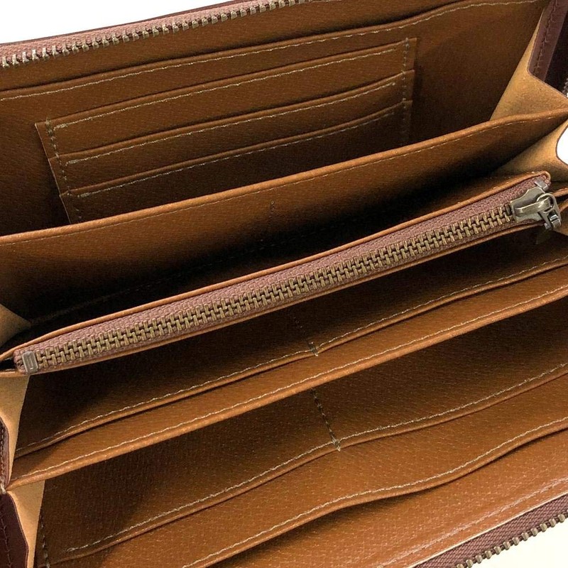 Wayan Genuine Leather DB Series Round Wallet, Brown