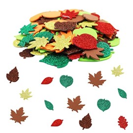 WUERKIYA Autumn Crafts, Leaf Stickers Felt Leaf Fall Stickers Autumn Decorations Maple Leaf Decals Autumn Crafts Decorations for Kids Thanksgiving Party Craft Ornaments Schools, Groups
