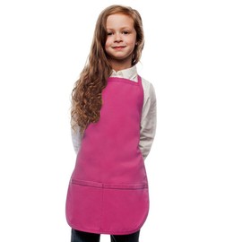 My Little Doc Hot Pink Kids Art Smock, Apron, Durable Poly/Cotton Twill Fabric (Extra Large)