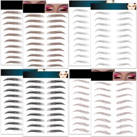 Eyebrow Tattoo Stickers 84 Pairs, 8 Sheets Eyebrow Temporary Tattoo Peel Off Sticker Waterproof 6D Hair-Like False Instant Transfer for Women, Girls | Natural Strokes, Shaping