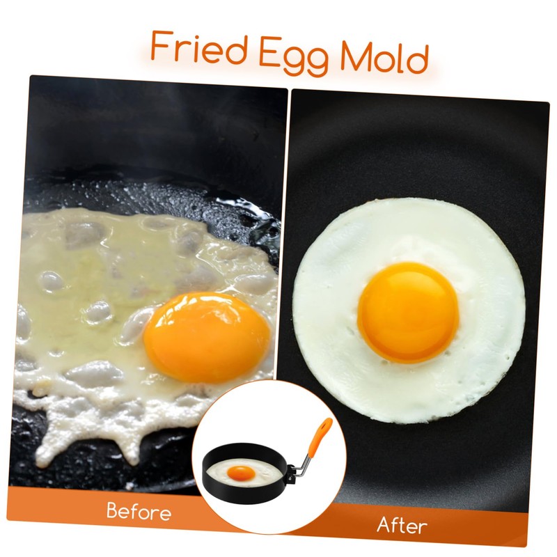 Ciieeo 6 Pcs Stainless Steel Egg Rings with Separator Brush