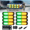 Xprite Amber Green LED Surface Mount Strobe Lights Kit, w/Control