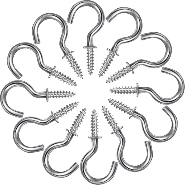 Pack of 120 Screw Hooks, Metal Cup Hooks, Screw-In Hangers,