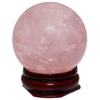 mookaitedecor Natural Rose Quartz Crystal Ball with Wooden Stand, Healing