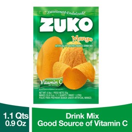 Zuko Mango Powdered Drink Mix, No Added Sugar Needed, 48 Ct Individual Packets