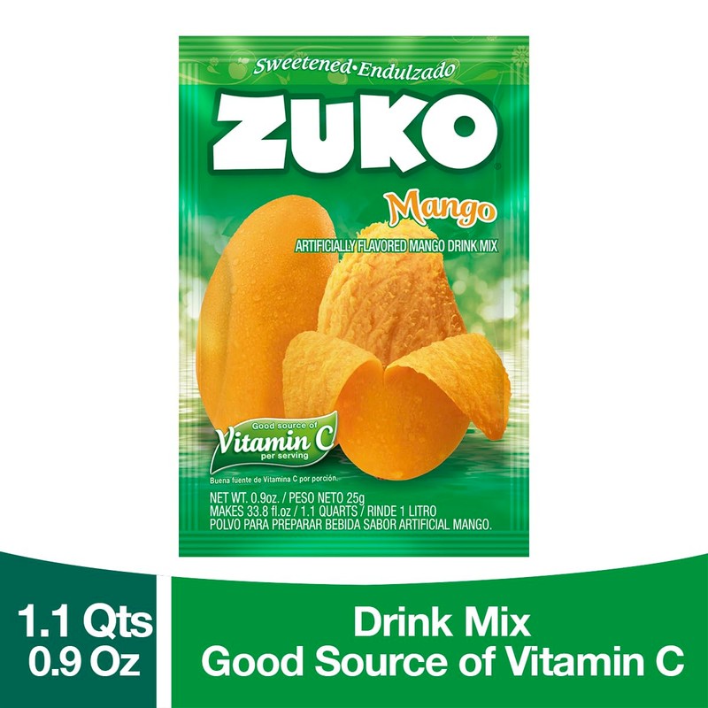Zuko Mango Powdered Drink Mix, No Added Sugar Needed, 48