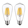 SHUWDKAR LED Light Bulbs DC 12V 6W E26 ST64 Low