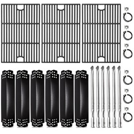 Criditpid Grill Replacement Parts for Nexgrill 6 Burner 720-0896B, 720-0896, 720-0896E, 720-0896C, 730-0896, Cast Iron Grill Grates, Heat Plates, Burners Tubes & Ignitors for Nexgrill Evolution Grills