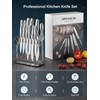 D.Perlla Knife Set, 14 Pieces Kitchen Knife Set with Clear